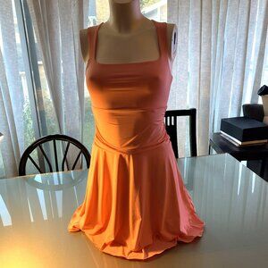 NWT Caracilia Salmon Mini Tank Dress Gathered Waist Sleeveless Balletcore S NEW